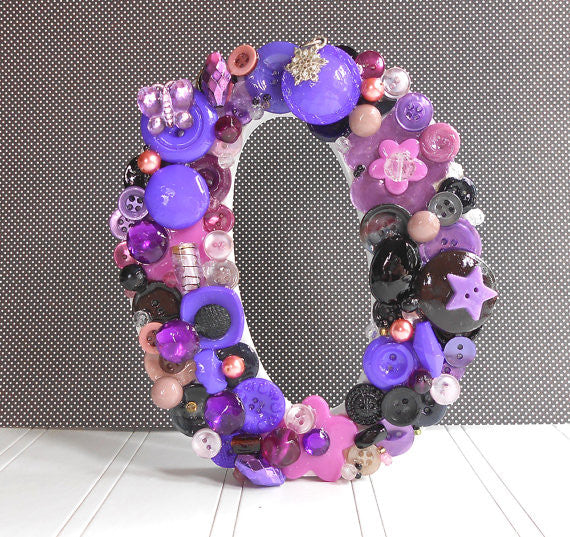 Handmade Artful Freestanding Designer Letter - PURPLE - Sew Colorful Designs