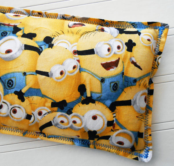 Minion Mess: Flax Seed Hot/Cold Pack | Microwavable Heating Pad and Ice Pack - Sew Colorful Designs