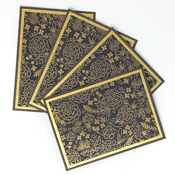 Glam Garden: Blank Notecard Set of 4 Cards with Matching Embellished Envelopes