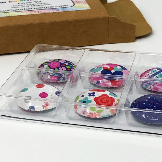 Love Ya: Set of 6 Color Pop Dots Magnets