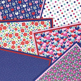 Love Ya: Stationery Set of 6 Different Blank Cards with Matching Embellished Envelopes