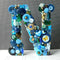 Handmade Artful Freestanding Designer Letter - BLUE - Sew Colorful Designs