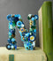 Handmade Artful Freestanding Designer Letter - BLUE - Sew Colorful Designs