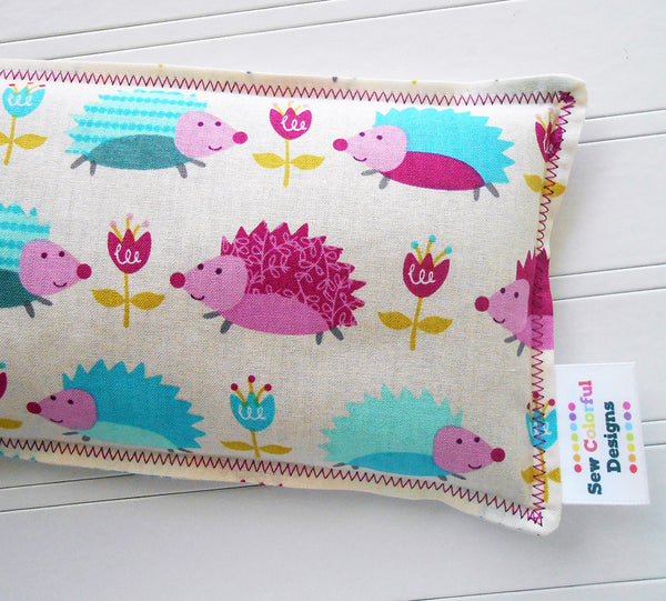 Happy Hedgehogs: Flax Seed Hot/Cold Pack | Microwavable Heating Pad and Ice Pack - Sew Colorful Designs