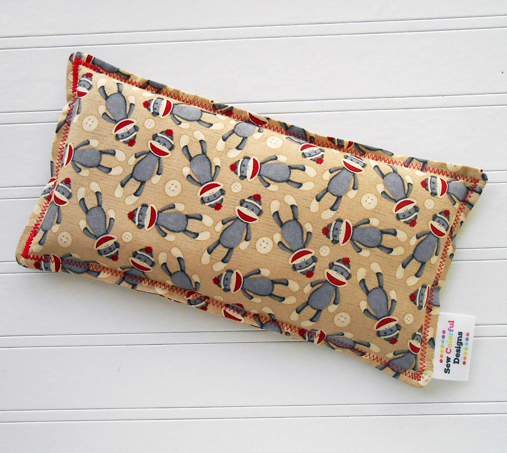 Sock Monkeys: Flax Seed Hot/Cold Pack | Microwavable Heating Pad and Ice Pack - Sew Colorful Designs