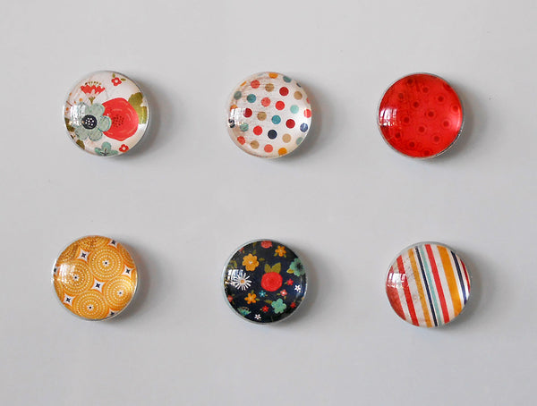Family: Set of 6 Color Pop Dots Magnets: - Sew Colorful Designs