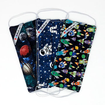 Kids Assorted Print Washable and Reusable Handmade Cloth Face Masks: Stargazer Collection