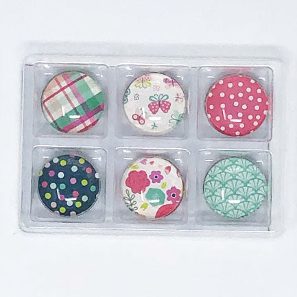 Sweet Girl: Set of 6 Color Pop Dots Magnets
