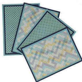 Chill Out: Blank Notecard Set of 4 Cards, 2 Each in 2 Different Designs with Matching Embellished Envelopes