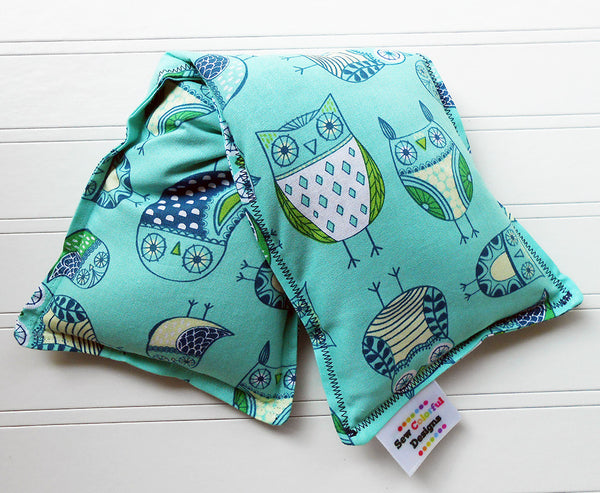 Whimsical Owls: Flax Seed Hot / Cold Pack | Microwavable Heating Pad and Ice Pack - Sew Colorful Designs